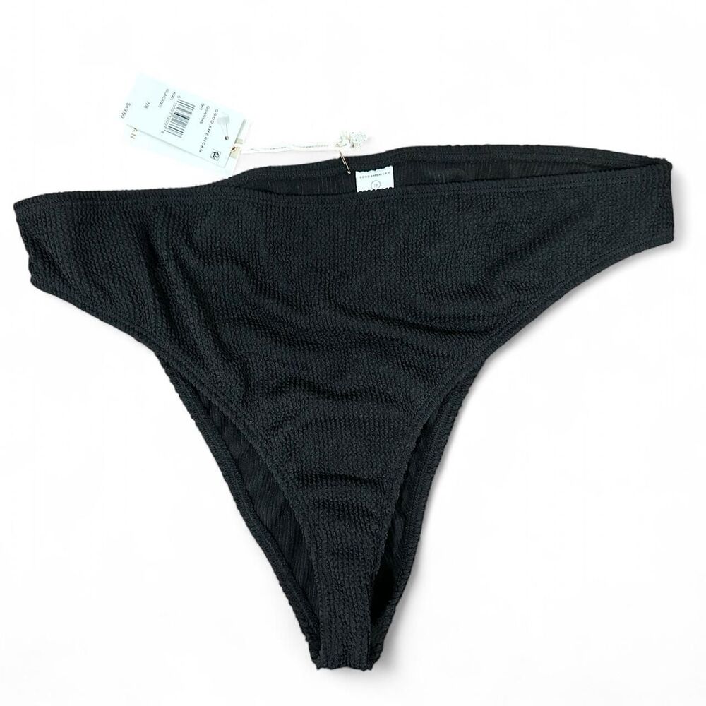 Good American Always Fits Black Bikini Bottoms NWT Size 7/8